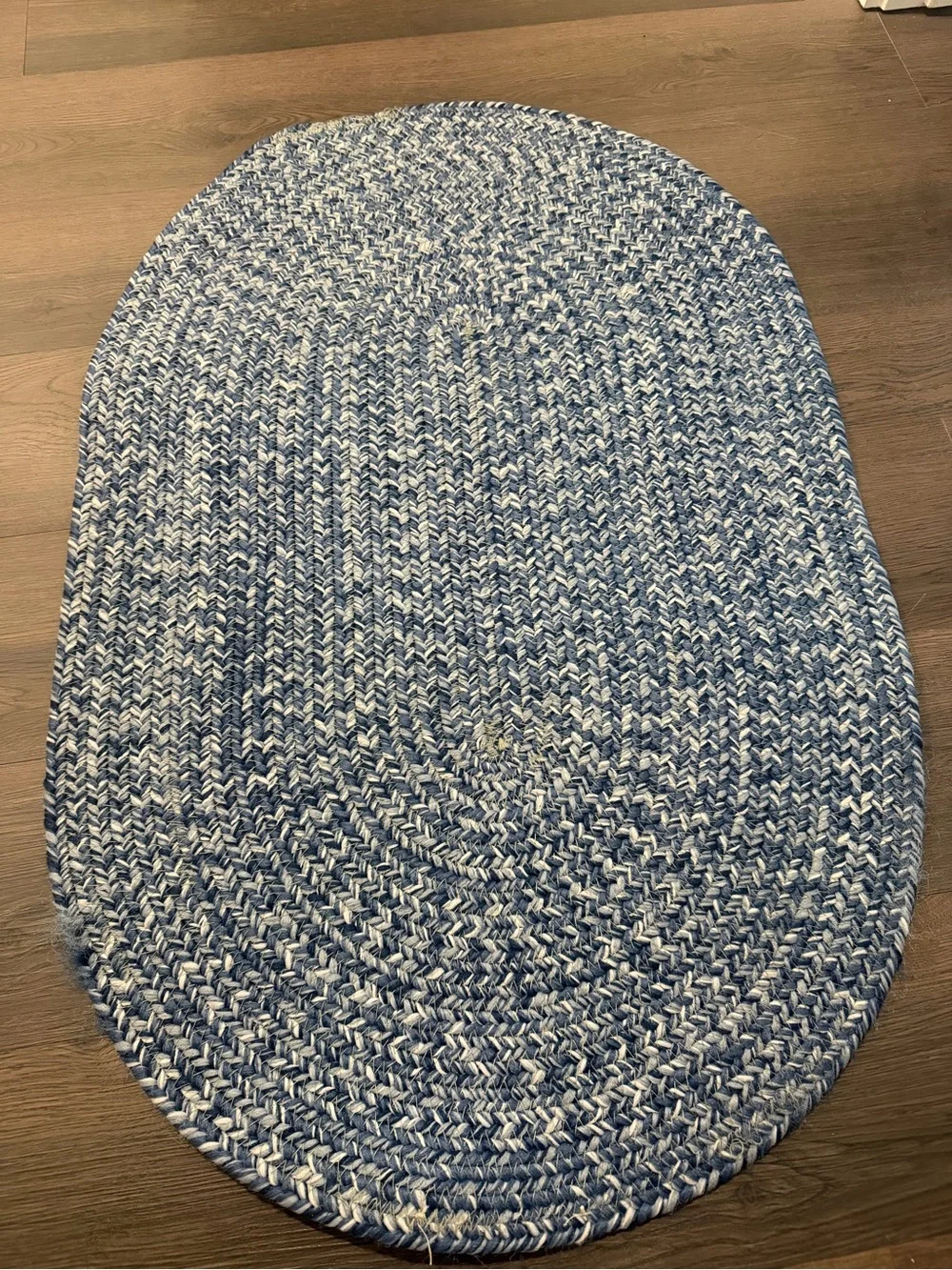 Blue & White Oval Braided Door Mat - Capel Rugs
